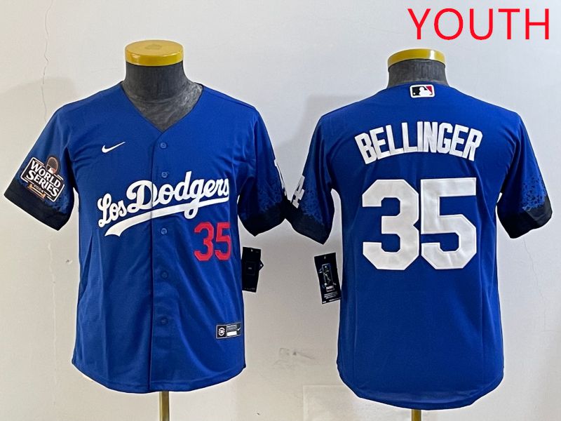 Youth Los Angeles Dodgers #35 Bellinger Blue City Edition 2025 Nike MLB Jersey style 2->youth mlb jersey->Youth Jersey